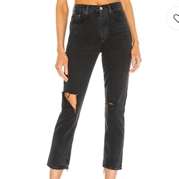 Agolde Denim - NWT agolde riley high rise straight crop jeans in contraband